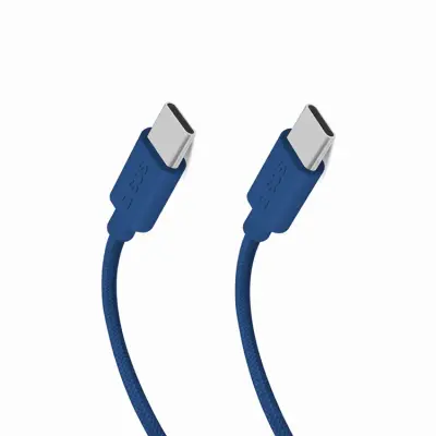SBS USB-C - USB-C Kabel 1.5m 60W Braided - Blå