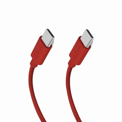 SBS USB-C - USB-C Kabel 1.5m 60W Braided - Röd