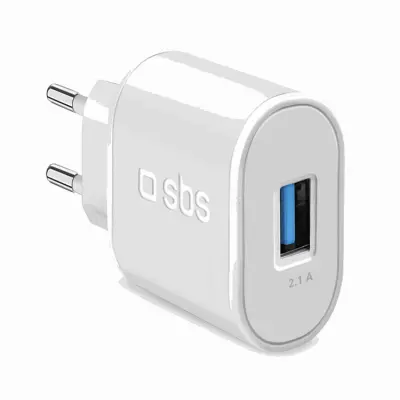 SBS Väggladdare 10W USB-A - Vit