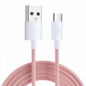 SiGN Boost USB-A till USB-C Kabel 3A 2m - Rosa