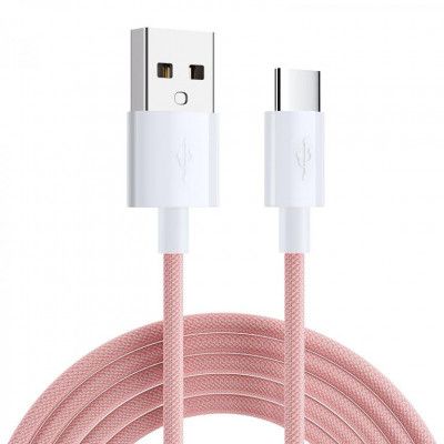 SiGN Boost USB-A till USB-C Kabel 3A 2m - Rosa