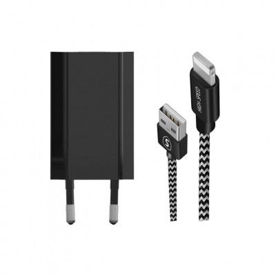 SiGN iPhone Laddare med Lightning-kabel 3m, 1A - Svart