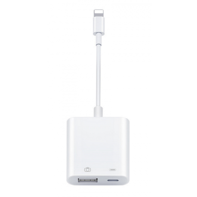 SiGN Lightning & USB Kamera Adapter 5V, 1A - Vit