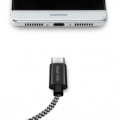 SiGN Skin USB-C Kabel 2.1A, 1.5m - Svart/Vit
