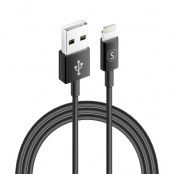 SiGN USB-A 2.0 till Lightning Kabel 2.1A, 1m - Svart