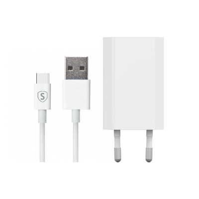 SiGN USB-C Laddare 1A, 1m - Vit