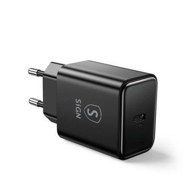 SiGN USB-C Laddare PD 20W - Svart