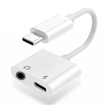 SiGN USB-C till 3.5mm AUX Adapter, 3A - Vit
