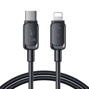 SiGN USB-C till Lightning Kabel 2m 20W - Svart