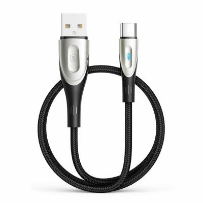 SiGN USB-A till USB-C Kabel, 1.2m, 3A - Svart