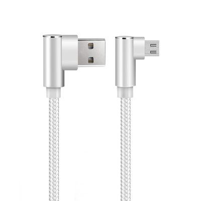 SiGN Vinklad USB-A till Micro-USB Kabel 1m - Vit