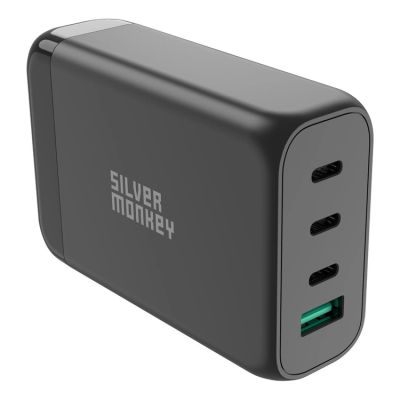 Silver Monkey SMA152 130W 3xUSB-C PD USB-A QC 3.0 GaN Laddare