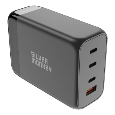 Silver Monkey SMA156 200W 3xUSB-C PD USB-A QC 3.0 GaN Laddare