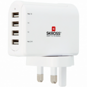 SKROSS - 4-Port USB-laddare 3 , 4A UK