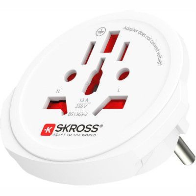 SKross El-Adapter Europa mfl - Vit