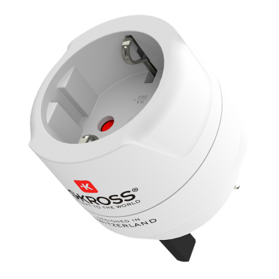 SKross El-Adapter Storbritannien mfl - Vit
