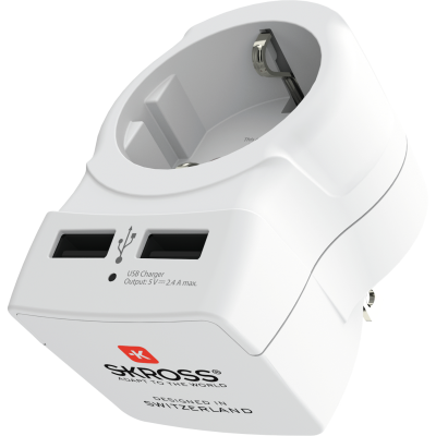 SKross El-Adapter USB USA/JP mfl - Vit