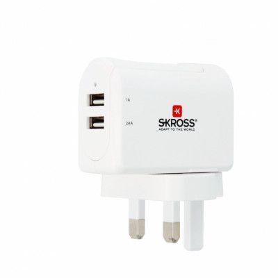 SKROSS - USB-laddare 2-port 3 4A UK