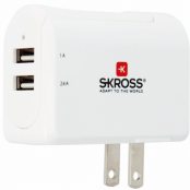 SKROSS - USB-laddare 2-port 3,4A US/JP