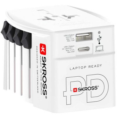 SKROSS World Adapter USB-A/USB-C - Vit