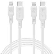 Spigen 2-Pack Lightning Kabel Durasync Mfi 100cm - Vit