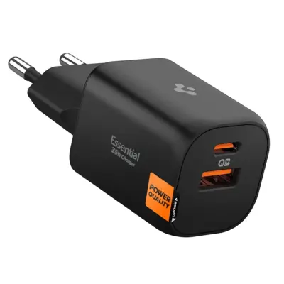 Spigen 2-Port Nätverk Laddare 35W ESSENTIAL EE352EU (Svart)