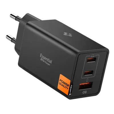 Spigen 3-Port Nätverk Laddare 67W ESSENTIAL EE673EU (Svart)
