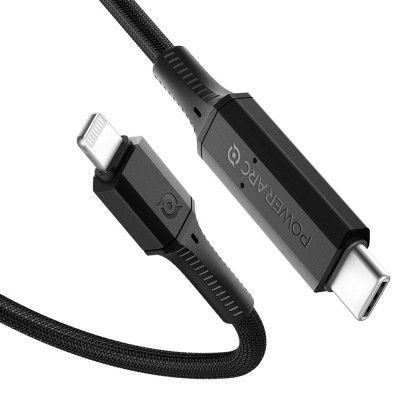SPIGEN Pb1901 Powerarc Lightning Mfi kabel Pd100W/2A 100cm Svart