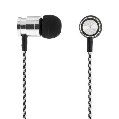 STREETZ in-ear hörlurar med tygklädd kabel, silver