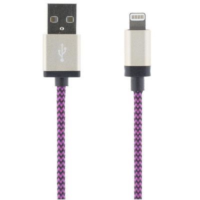 STREETZ USB-synk-/laddarkabel, MFi, Lightning, 1m, lila