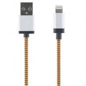 STREETZ USB-synk-/laddarkabel, MFi, Lightning, 2m, orange
