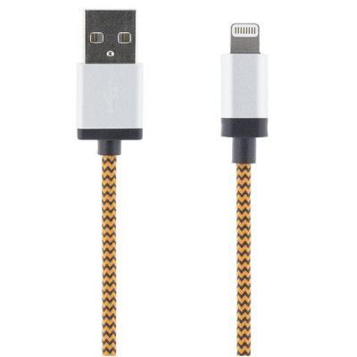 STREETZ USB-synk-/laddarkabel, MFi, Lightning, 2m, orange