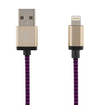 STREETZ USB-synk-/laddarkabel, MFi, Lightning, 3m, lila