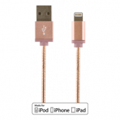 STREETZ lightning kabel till iPad, iPhone och iPod, MFi- Rosé