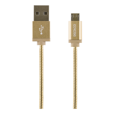 STREETZ USB Typ A hane - Micro B hane, 1m, guld