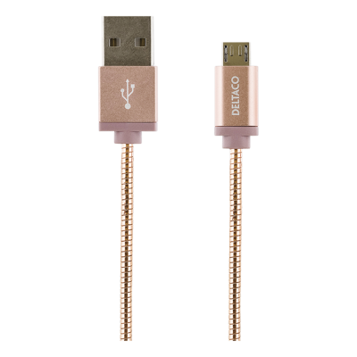 STREETZ USB Typ A hane - Micro B hane, 1m, rosé
