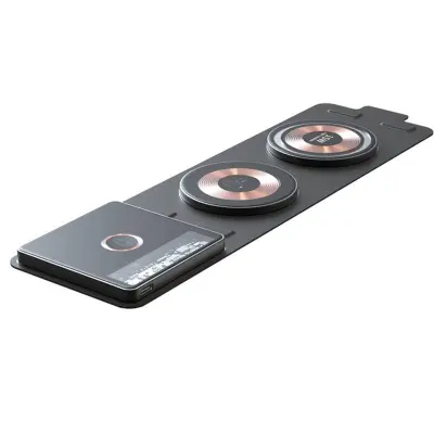 T01 3-i-1 Fällbar Trådlös Laddare Magnetisk Snabbladdare för iPhone