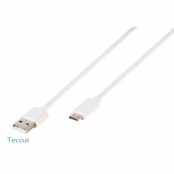 Teccus USB-C/USB 2.0 kabel 1.2m Vit