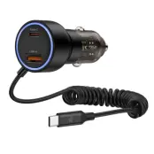 Tech Protect Billaddare USB-C Till USB-A 60W Med USB-C Kabel - Svart