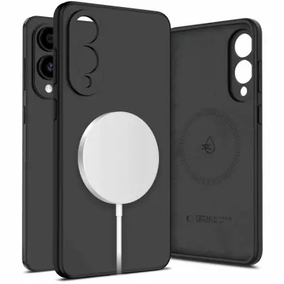 Tech-Protect Galaxy S25 Edge Mobilskal Magsafe Liquid Silikon - Svart
