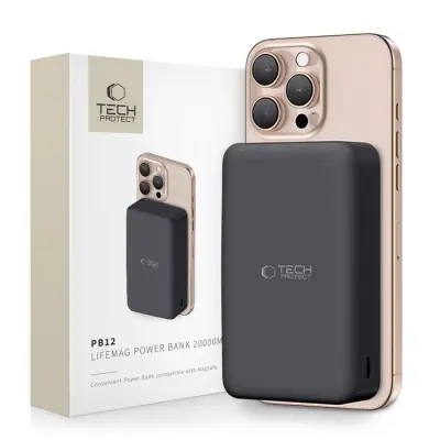 Tech-Protect Lifemag Magsafe Powerbank 20000 mAh - Svart