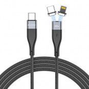 Tech-Protect 2in1 Lightning/USB Type-C Kabel 100cm Ultraboost - Svart