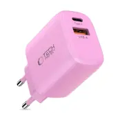 Tech-Protect Väggladdare Adapter USB-A/USB-C 20W - Baby Rosa