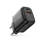 Tech-Protect Väggladdare Adapter USB-A/USB-C 30W - Svart