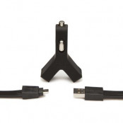 Tylt Y-Charge Billaddare med micro USB-kabel - 2 USB portar