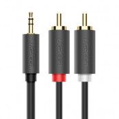Ugreen 2 RCA Till Audio Kabel 3.5mm Mini Jack 1.5 m - Grå