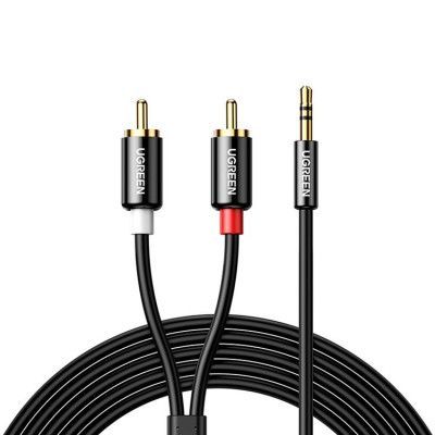 Ugreen 2 RCA Till Audio Kabel 3.5mm Mini Jack 5m - Svart