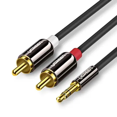 Ugreen 3.5mm mini jack - 2RCA aucio kabel 3m - Svart (10590)
