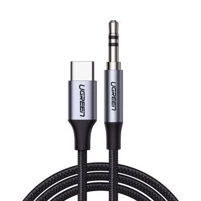 Ugreen Audio 3.5 mm Mini jack Typ-C Kabel 1m - Svart