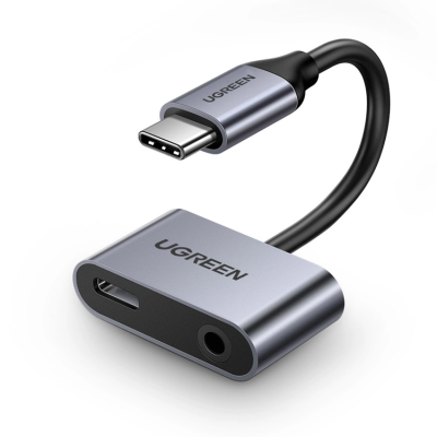 Ugreen Audio Adapter USB-C till USB-C Miniuttag 3.5 mm - Grå